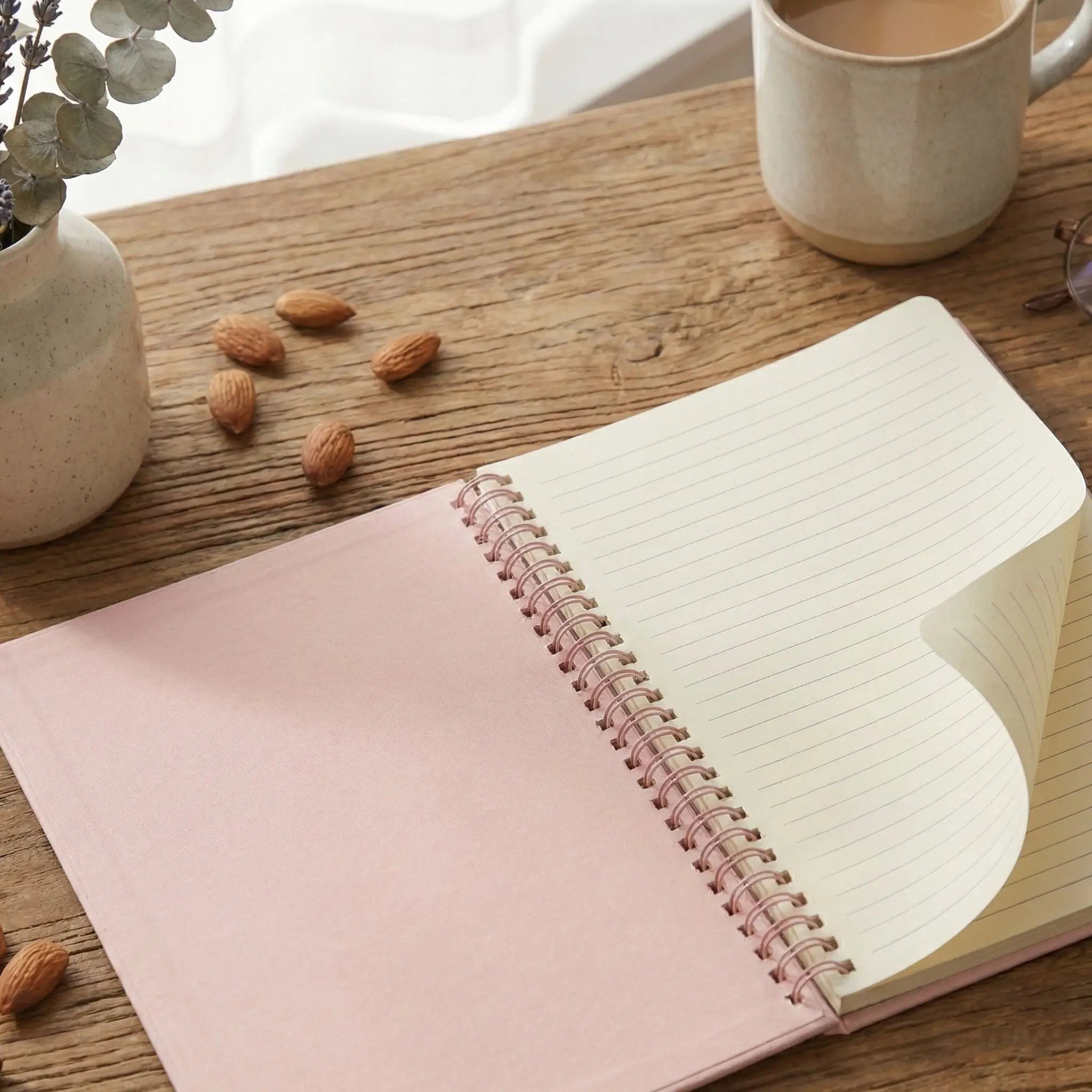 Office & Student Must-Have Pink Spiral Notebook - 21×14.2cm Vertical Stand-Up Design, Lined Thick Paper