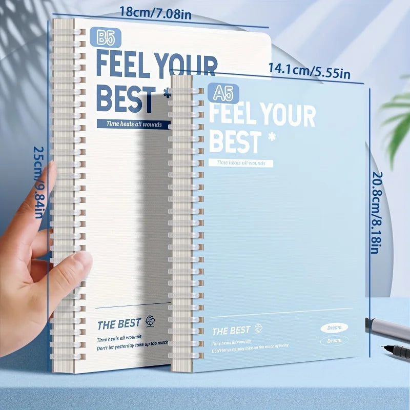 A5 Thickened Spiral Notebooks Perforated Pages Loose-leaf Notebook for Students School Office Stationery Supplies